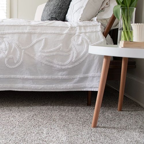 Bedroom with gray carpet from B & B Floor Co in Springfield, VA