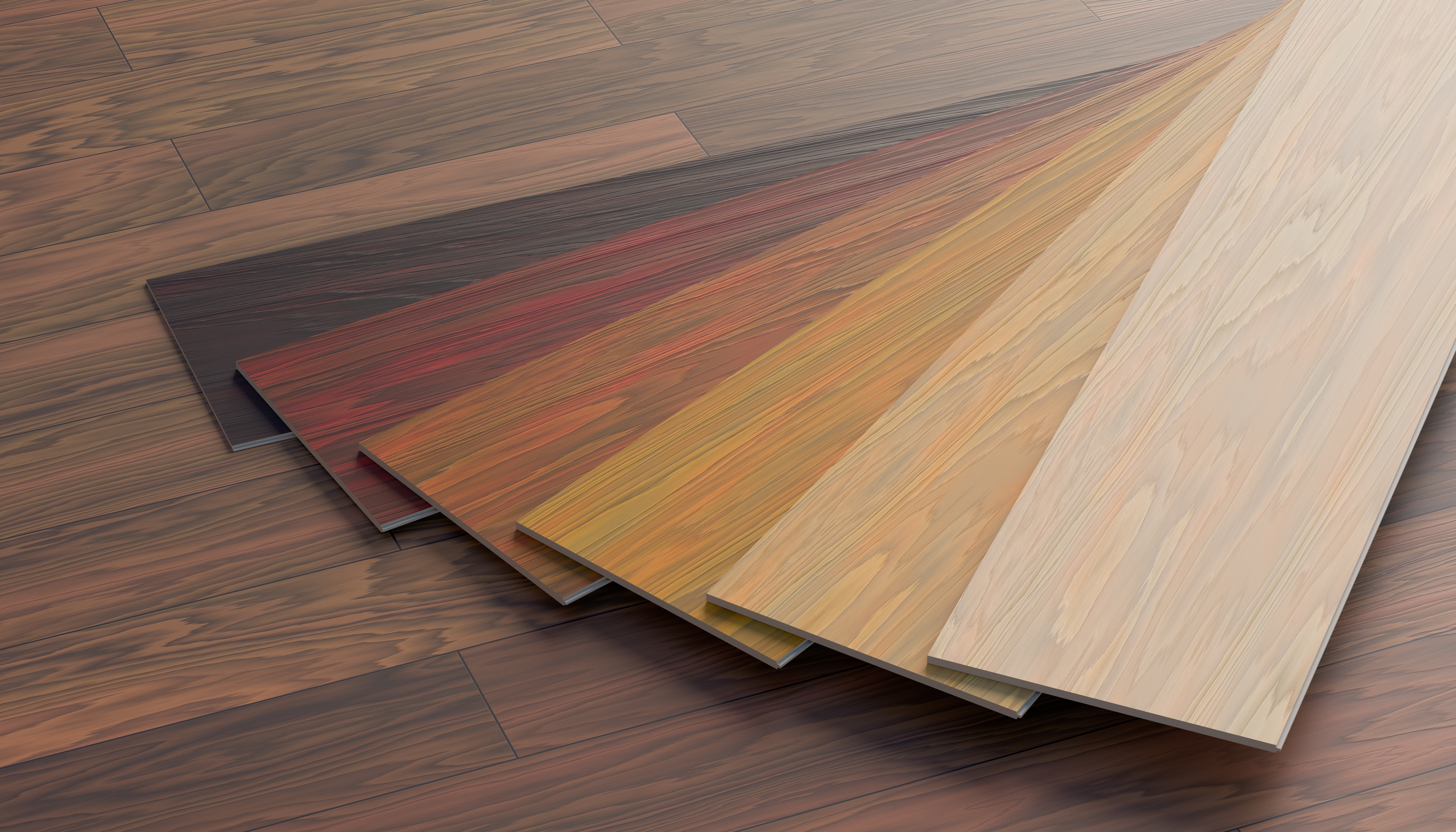 Hardwood planks in varying shades from B & B Floor Co in Springfield, VA