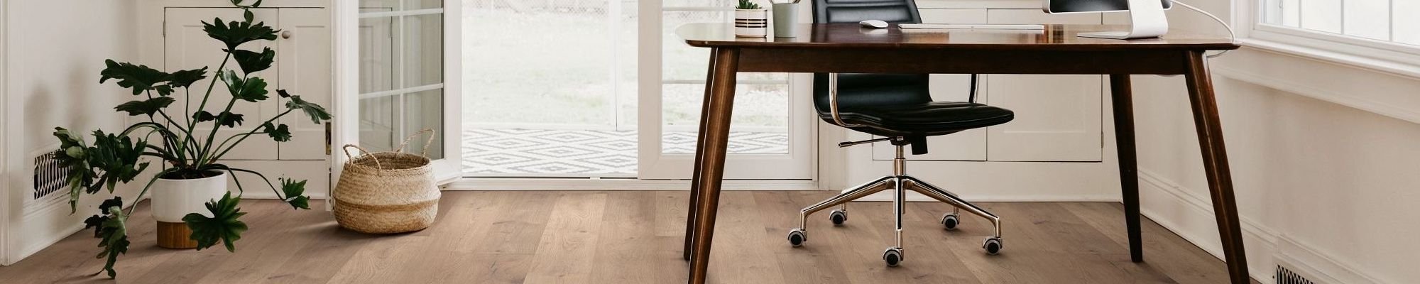 Home office with hardwood flooring from B & B Floor Co in Springfield, VA