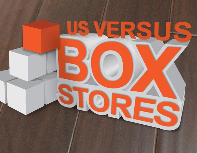us vs box stores graphic from B & B Floor Co in Springfield, VA